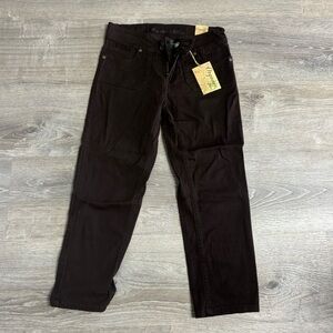 Organic Blue Capris in brown